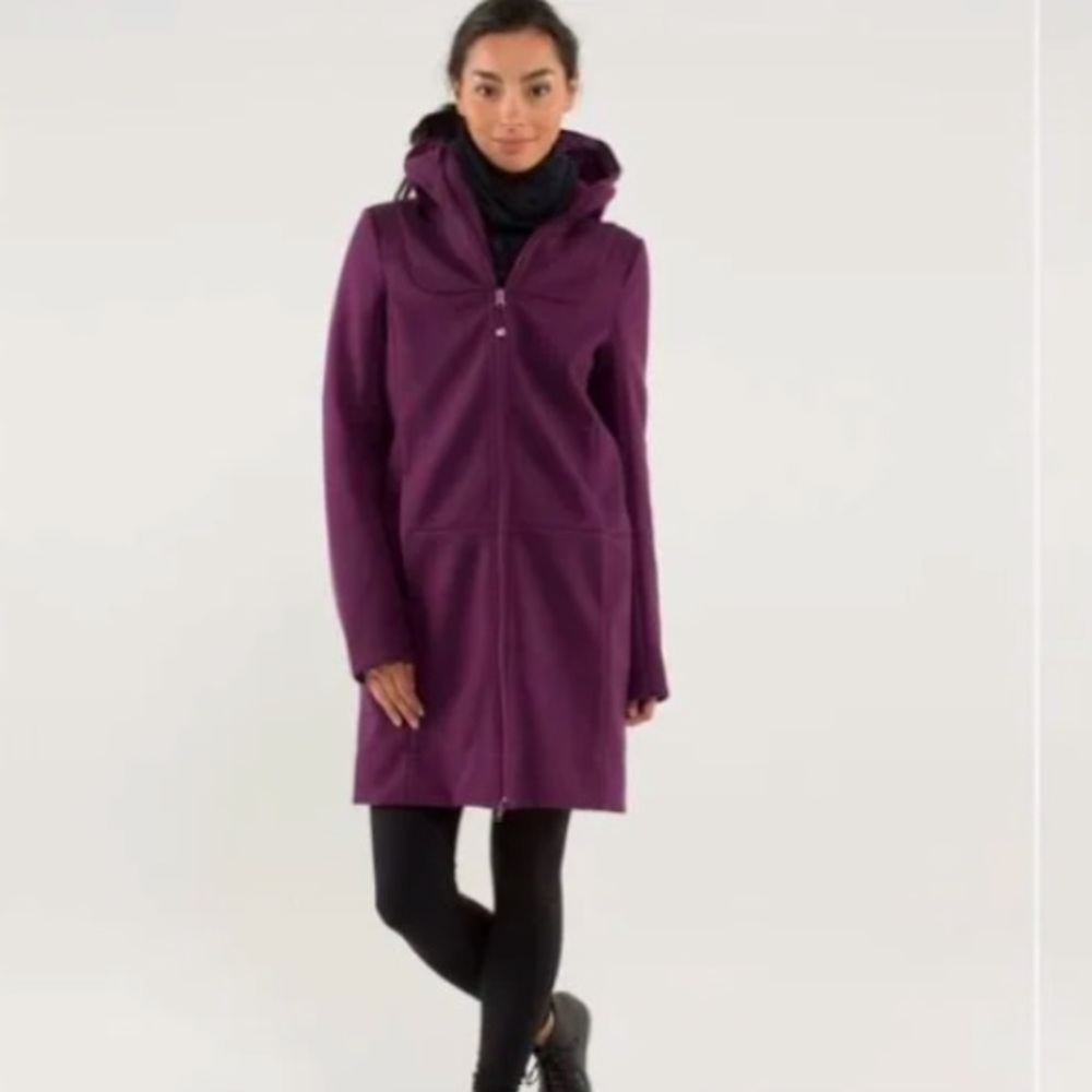 Lululemon Plum City Softshell Tweed Knee Length Coat